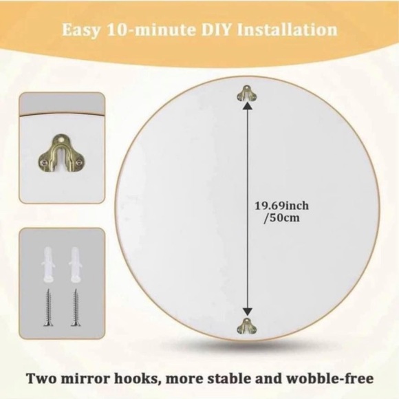 24 inch round gold mirror - Picture 4 of 7